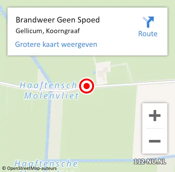 Locatie op kaart van de 112 melding: Brandweer Geen Spoed Naar Gellicum, Koorngraaf op 20 november 2016 13:30