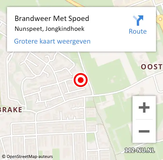 Locatie op kaart van de 112 melding: Brandweer Met Spoed Naar Nunspeet, Jongkindhoek op 2 januari 2014 01:22