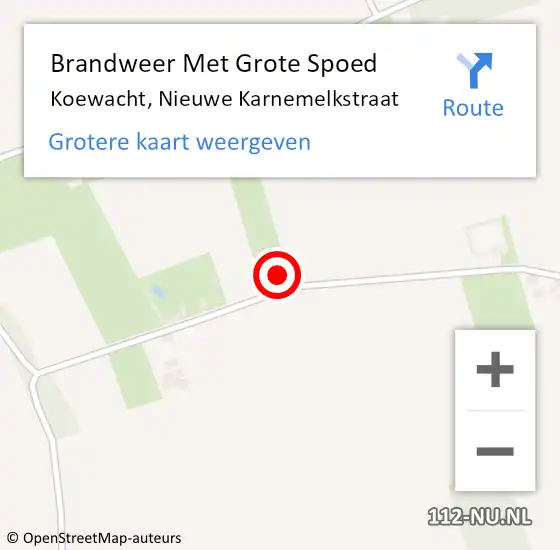 Locatie op kaart van de 112 melding: Brandweer Met Grote Spoed Naar Koewacht, Nieuwe Karnemelkstraat op 20 november 2016 13:38