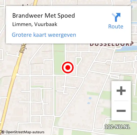 Locatie op kaart van de 112 melding: Brandweer Met Spoed Naar Limmen, Vuurbaak op 20 november 2016 13:38