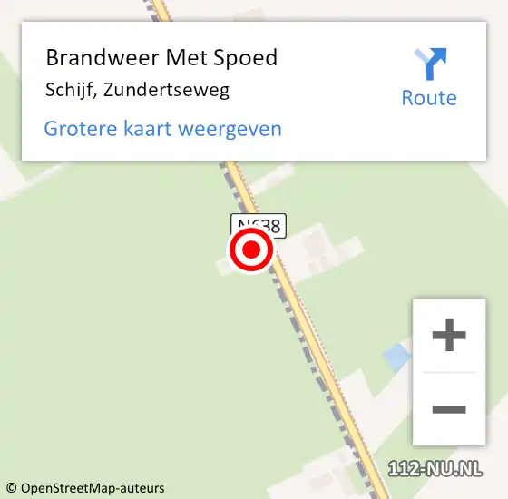 Locatie op kaart van de 112 melding: Brandweer Met Spoed Naar Schijf, Zundertseweg op 20 november 2016 13:55