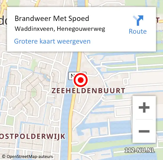 Locatie op kaart van de 112 melding: Brandweer Met Spoed Naar Waddinxveen, Henegouwerweg op 20 november 2016 14:09