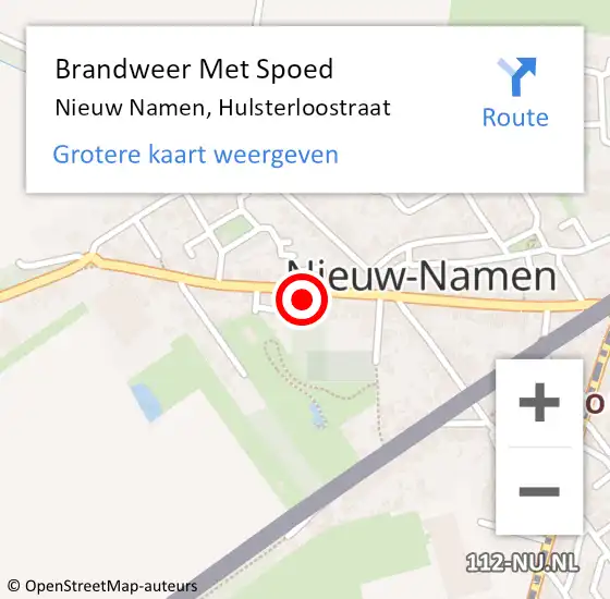 Locatie op kaart van de 112 melding: Brandweer Met Spoed Naar Nieuw Namen, Hulsterloostraat op 20 november 2016 14:10