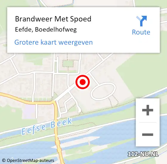 Locatie op kaart van de 112 melding: Brandweer Met Spoed Naar Eefde, Boedelhofweg op 20 november 2016 14:13