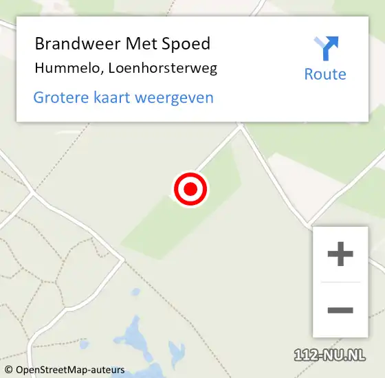 Locatie op kaart van de 112 melding: Brandweer Met Spoed Naar Hummelo, Loenhorsterweg op 20 november 2016 14:18