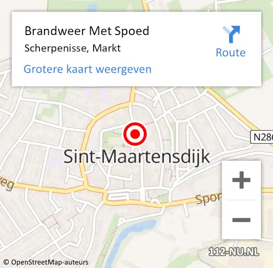 Locatie op kaart van de 112 melding: Brandweer Met Spoed Naar Scherpenisse, Markt op 20 november 2016 14:19