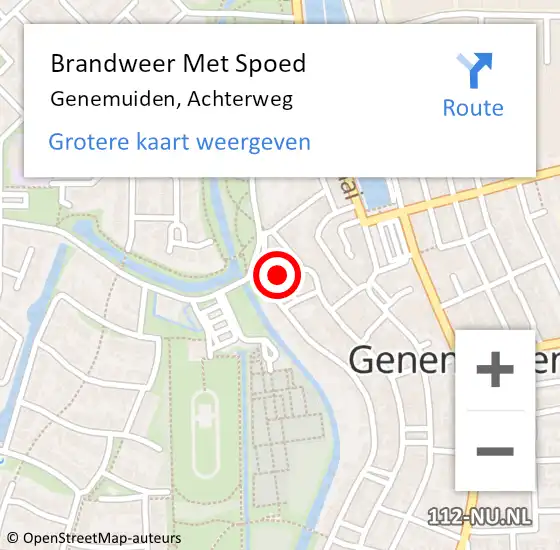 Locatie op kaart van de 112 melding: Brandweer Met Spoed Naar Genemuiden, Achterweg op 20 november 2016 14:21