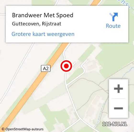 Locatie op kaart van de 112 melding: Brandweer Met Spoed Naar Guttecoven, Rijstraat op 20 november 2016 14:23