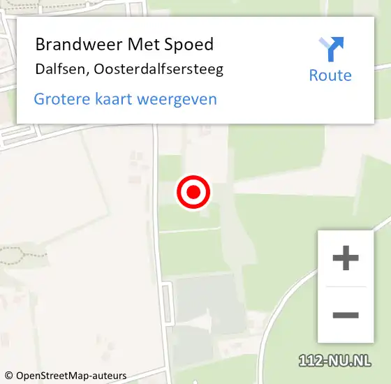 Locatie op kaart van de 112 melding: Brandweer Met Spoed Naar Dalfsen, Oosterdalfsersteeg op 20 november 2016 14:33