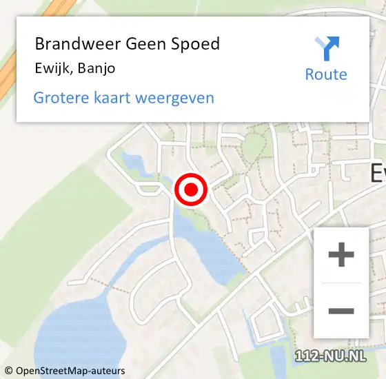 Locatie op kaart van de 112 melding: Brandweer Geen Spoed Naar Ewijk, Banjo op 20 november 2016 14:36