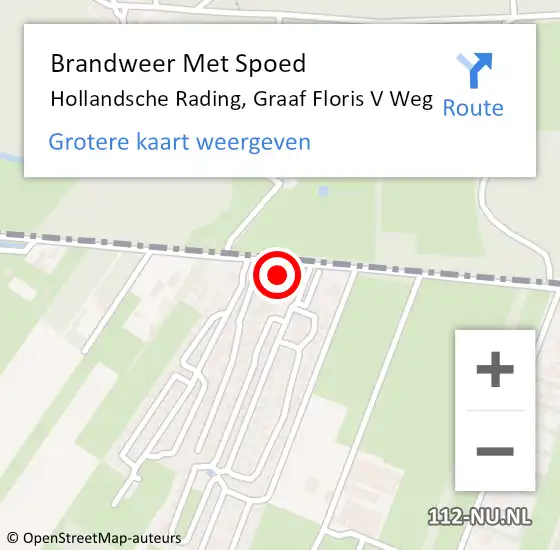 Locatie op kaart van de 112 melding: Brandweer Met Spoed Naar Hollandsche Rading, Graaf Floris V Weg op 20 november 2016 14:45