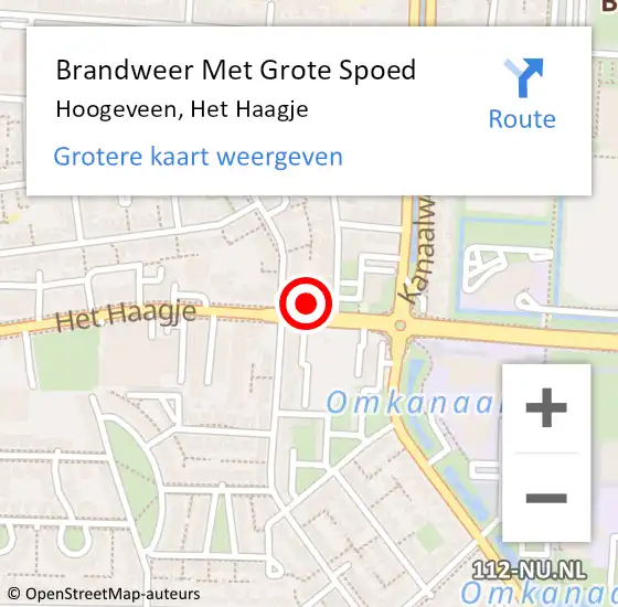 Locatie op kaart van de 112 melding: Brandweer Met Grote Spoed Naar Hoogeveen, Het Haagje op 20 november 2016 14:47