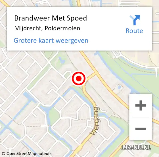 Locatie op kaart van de 112 melding: Brandweer Met Spoed Naar Mijdrecht, Poldermolen op 20 november 2016 14:49