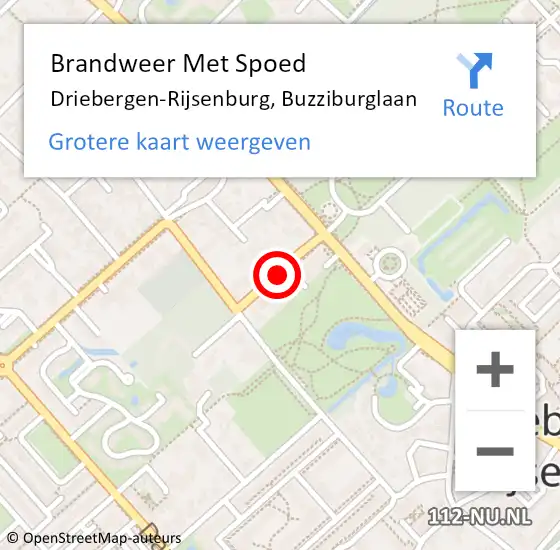 Locatie op kaart van de 112 melding: Brandweer Met Spoed Naar Driebergen, Buzziburglaan op 20 november 2016 14:49