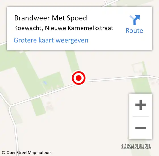 Locatie op kaart van de 112 melding: Brandweer Met Spoed Naar Koewacht, Nieuwe Karnemelkstraat op 20 november 2016 14:50