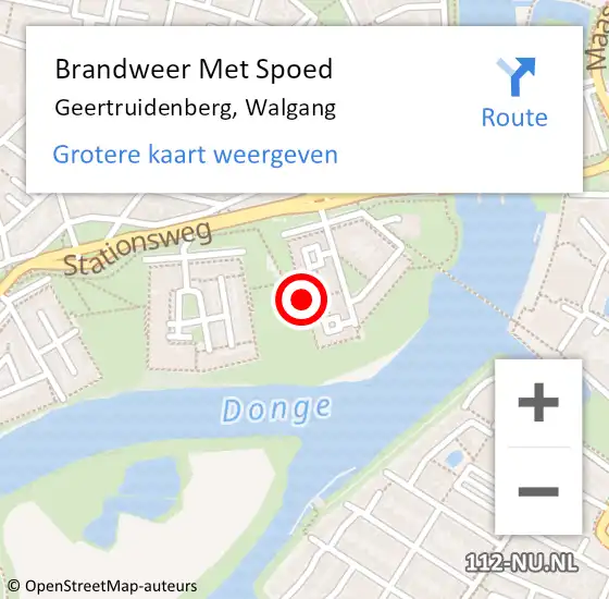 Locatie op kaart van de 112 melding: Brandweer Met Spoed Naar Geertruidenberg, Walgang op 20 november 2016 14:56