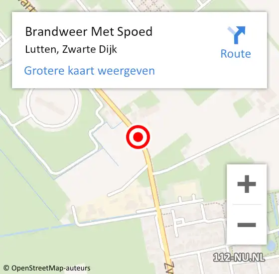 Locatie op kaart van de 112 melding: Brandweer Met Spoed Naar Lutten, Zwarte Dijk op 20 november 2016 15:00