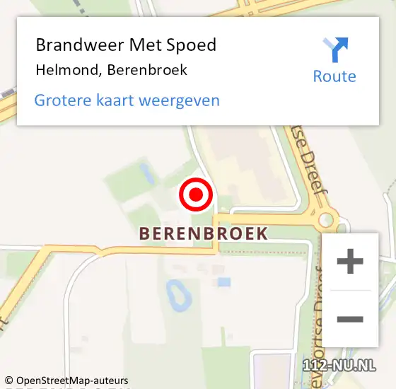 Locatie op kaart van de 112 melding: Brandweer Met Spoed Naar Helmond, Berenbroek op 20 november 2016 15:07