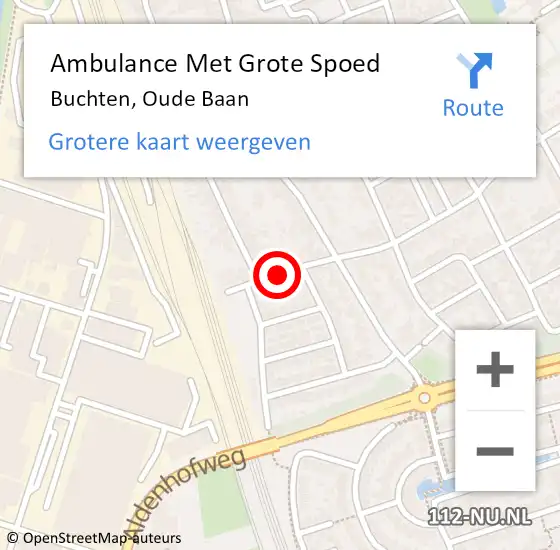 Locatie op kaart van de 112 melding: Ambulance Met Grote Spoed Naar Buchten, Oude Baan op 2 januari 2014 02:25