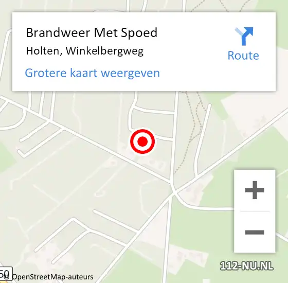 Locatie op kaart van de 112 melding: Brandweer Met Spoed Naar Holten, Winkelbergweg op 20 november 2016 15:17