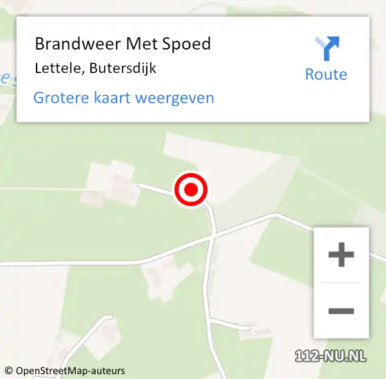 Locatie op kaart van de 112 melding: Brandweer Met Spoed Naar Lettele, Butersdijk op 20 november 2016 15:27