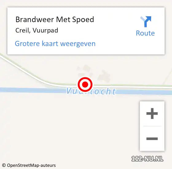 Locatie op kaart van de 112 melding: Brandweer Met Spoed Naar Creil, Vuurpad op 20 november 2016 15:36