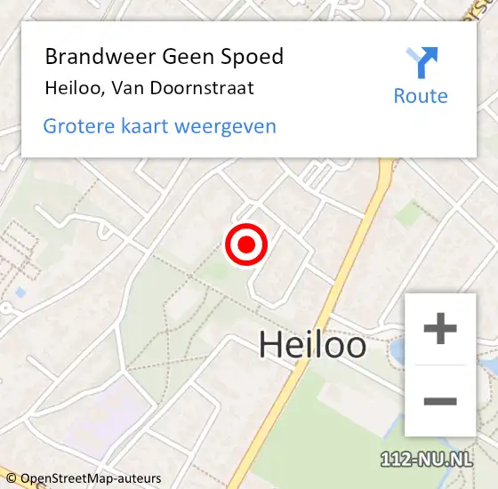 Locatie op kaart van de 112 melding: Brandweer Geen Spoed Naar Heiloo, Van Doornstraat op 20 november 2016 15:38