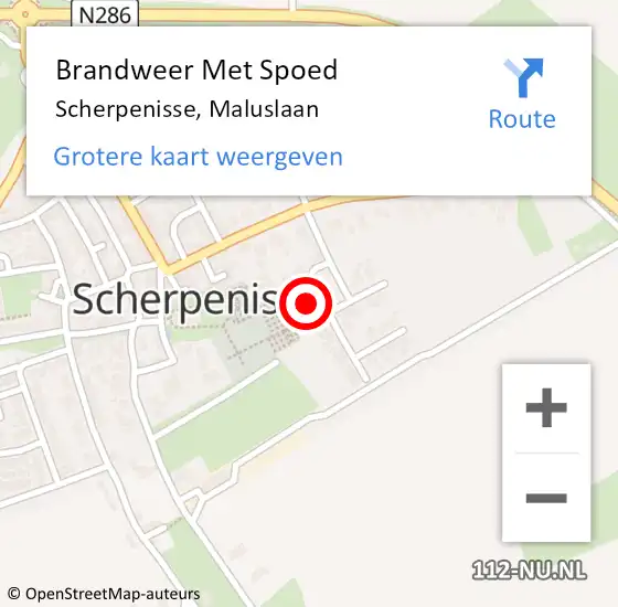 Locatie op kaart van de 112 melding: Brandweer Met Spoed Naar Scherpenisse, Maluslaan op 20 november 2016 15:46