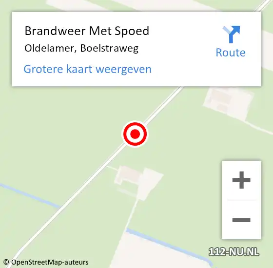 Locatie op kaart van de 112 melding: Brandweer Met Spoed Naar Oldelamer, Boelstraweg op 20 november 2016 16:04