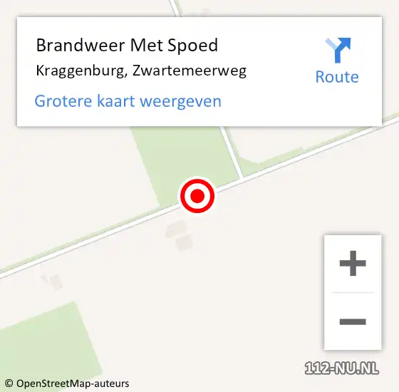 Locatie op kaart van de 112 melding: Brandweer Met Spoed Naar Kraggenburg, Zwartemeerweg op 20 november 2016 16:05