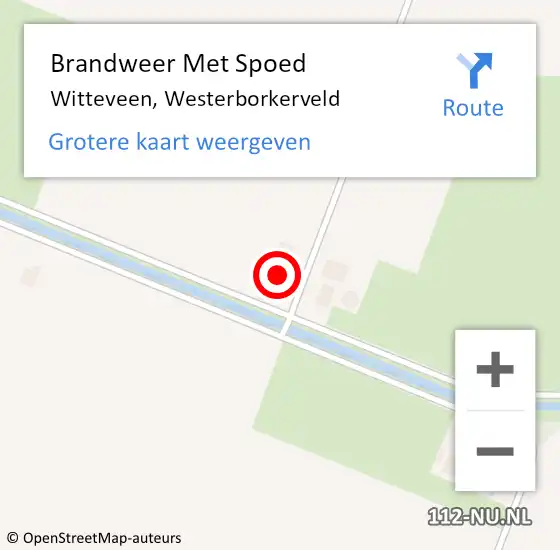 Locatie op kaart van de 112 melding: Brandweer Met Spoed Naar Witteveen, Westerborkerveld op 20 november 2016 17:42