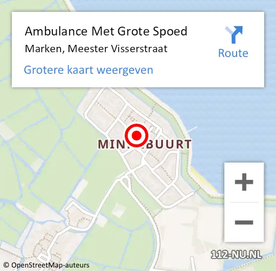 Locatie op kaart van de 112 melding: Ambulance Met Grote Spoed Naar Marken, Meester Visserstraat op 20 november 2016 17:49