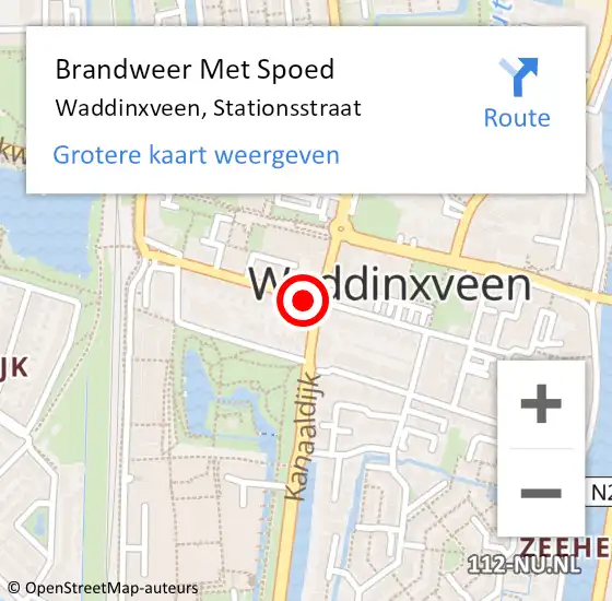 Locatie op kaart van de 112 melding: Brandweer Met Spoed Naar Waddinxveen, Stationsstraat op 20 november 2016 17:56