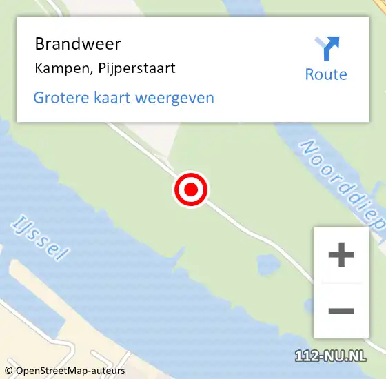 Locatie op kaart van de 112 melding: Brandweer Kampen, Pijperstaart op 20 november 2016 18:07