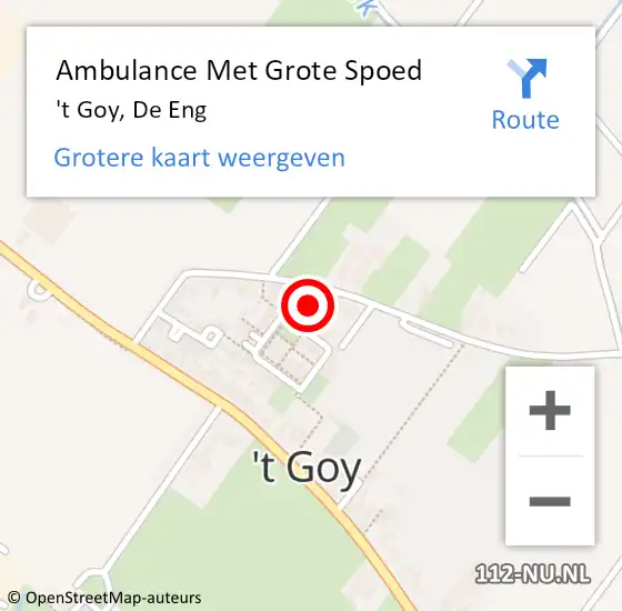 Locatie op kaart van de 112 melding: Ambulance Met Grote Spoed Naar 't Goy, De Eng op 20 november 2016 18:19