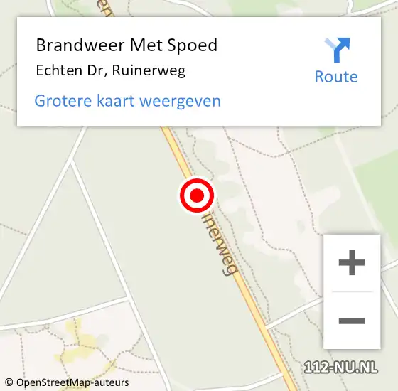 Locatie op kaart van de 112 melding: Brandweer Met Spoed Naar Echten Dr, Ruinerweg op 20 november 2016 18:59