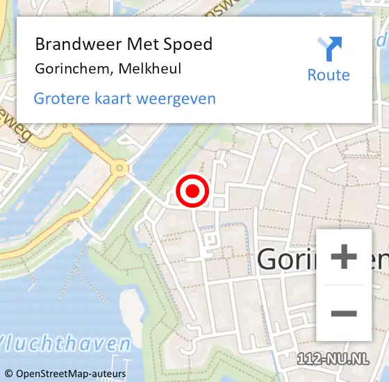 Locatie op kaart van de 112 melding: Brandweer Met Spoed Naar Gorinchem, Melkheul op 20 november 2016 20:29