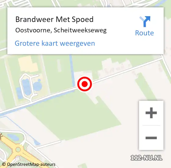 Locatie op kaart van de 112 melding: Brandweer Met Spoed Naar Oostvoorne, Scheitweekseweg op 20 november 2016 20:44