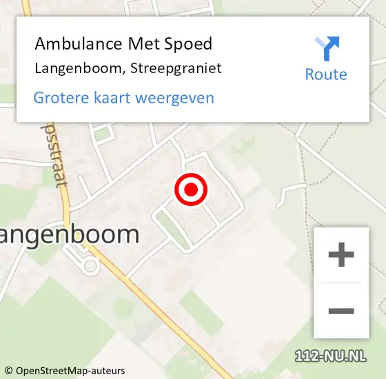 Locatie op kaart van de 112 melding: Ambulance Met Spoed Naar Langenboom, Streepgraniet op 20 november 2016 20:57