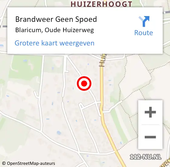 Locatie op kaart van de 112 melding: Brandweer Geen Spoed Naar Blaricum, Oude Huizerweg op 20 november 2016 21:45