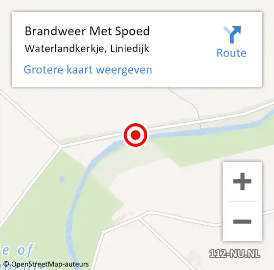 Locatie op kaart van de 112 melding: Brandweer Met Spoed Naar Waterlandkerkje, Liniedijk op 20 november 2016 23:42