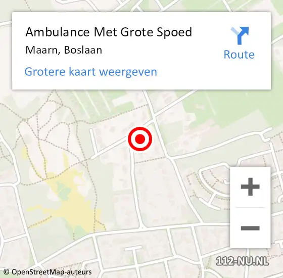 Locatie op kaart van de 112 melding: Ambulance Met Grote Spoed Naar Maarn, Boslaan op 21 november 2016 07:46