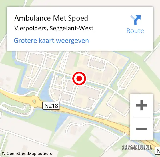 Locatie op kaart van de 112 melding: Ambulance Met Spoed Naar Vierpolders, Seggelant-West op 21 november 2016 08:20