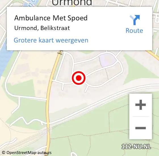 Locatie op kaart van de 112 melding: Ambulance Met Spoed Naar Urmond, Belikstraat op 18 september 2013 07:31