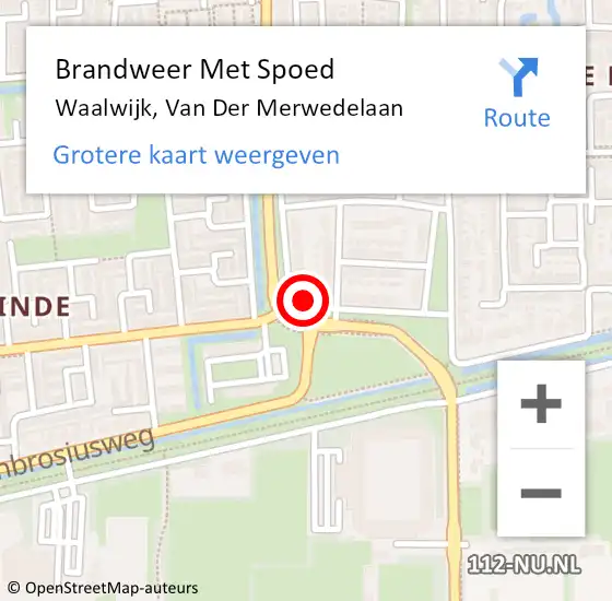 Locatie op kaart van de 112 melding: Brandweer Met Spoed Naar Waalwijk, Van Der Merwedelaan op 21 november 2016 10:10