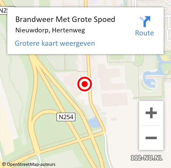 Locatie op kaart van de 112 melding: Brandweer Met Grote Spoed Naar Nieuwdorp, Hertenweg op 21 november 2016 10:48