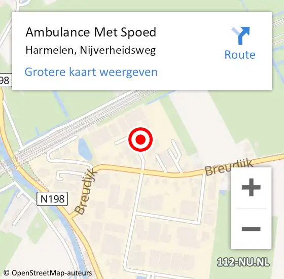 Locatie op kaart van de 112 melding: Ambulance Met Spoed Naar Harmelen, Nijverheidsweg op 21 november 2016 11:06