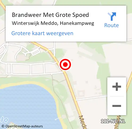 Locatie op kaart van de 112 melding: Brandweer Met Grote Spoed Naar Winterswijk Meddo, Hanekampweg op 21 november 2016 11:39