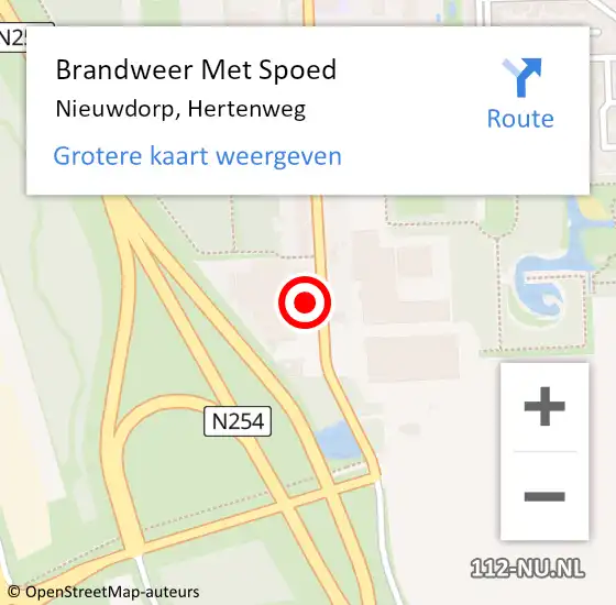 Locatie op kaart van de 112 melding: Brandweer Met Spoed Naar Nieuwdorp, Hertenweg op 21 november 2016 11:58