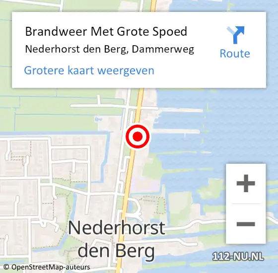 Locatie op kaart van de 112 melding: Brandweer Met Grote Spoed Naar Nederhorst den Berg, Dammerweg op 2 januari 2014 07:27